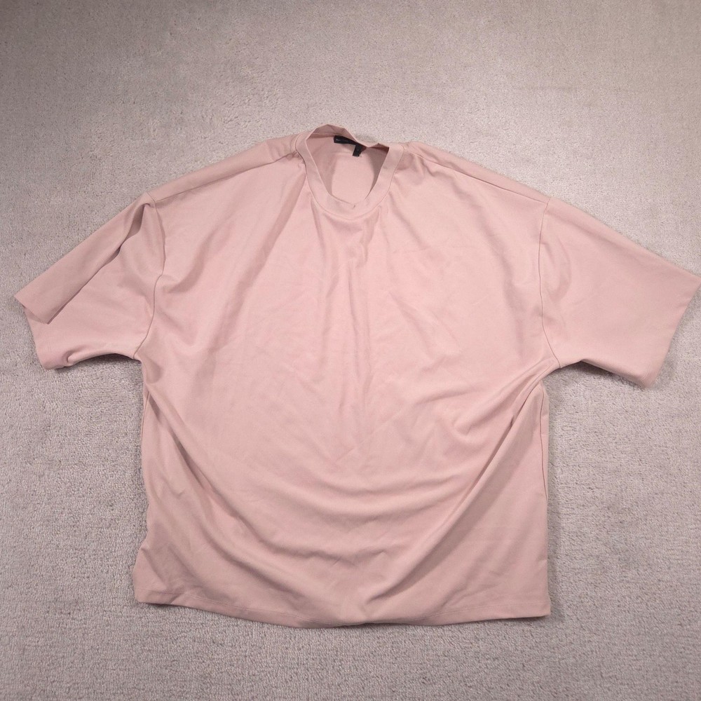 ASOS DESIGN Shirt Mens Large Pink Stretch Jersey Basic Solid Tee Crewneck Casual