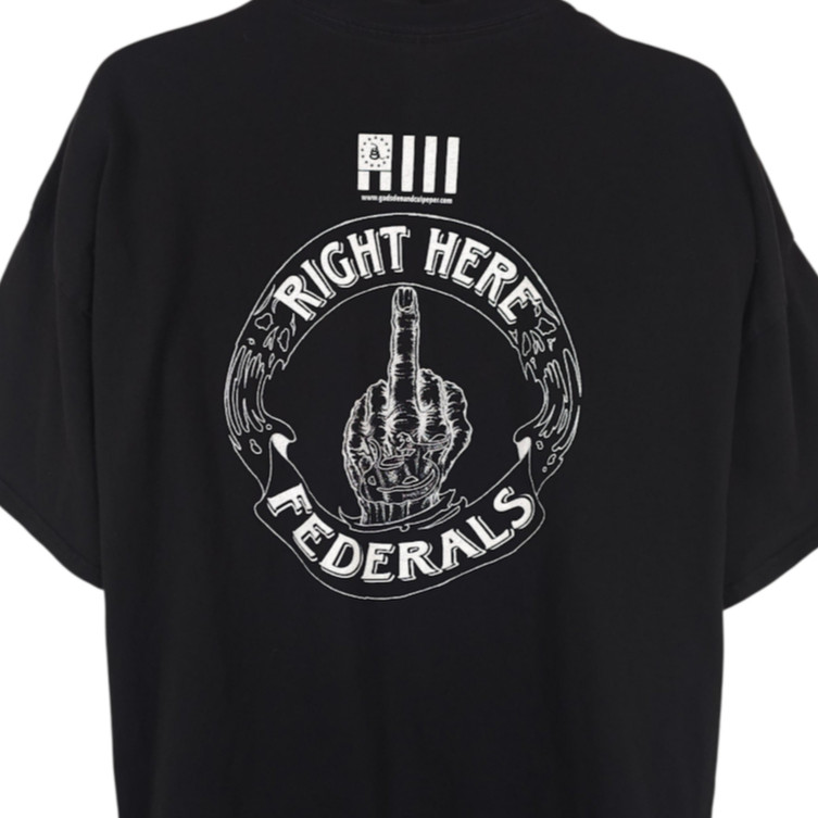 Dont Tread On Me T Shirt Mens Size 3XL Black Right Here Federals