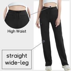 High Rise Yoga Scrub Pants Women – Straight Wide Leg Uniform Pants with Cargo…