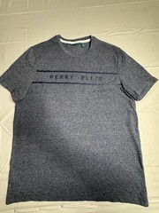Perry Ellis Men’s Logo Crew Neck Short Sleeve T-Shirt Gray Size L