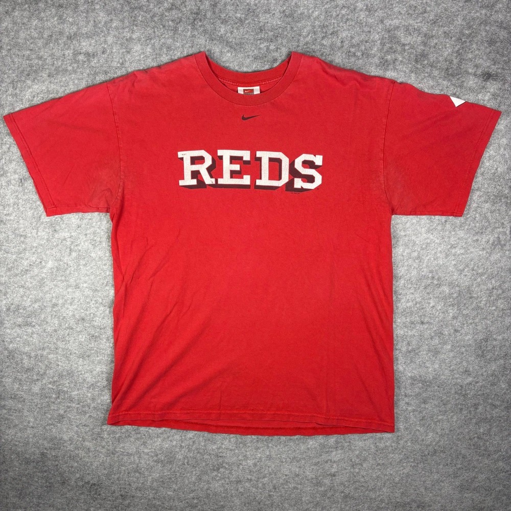 Vintage 2007 Nike Cincinnati Reds MLB T-Shirt Red Mens Large Graphic Tee