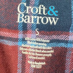 Croft & Barrow Shirt Mens Size S Navy Long Sleeve Stretch Knit T-Shirt Tee