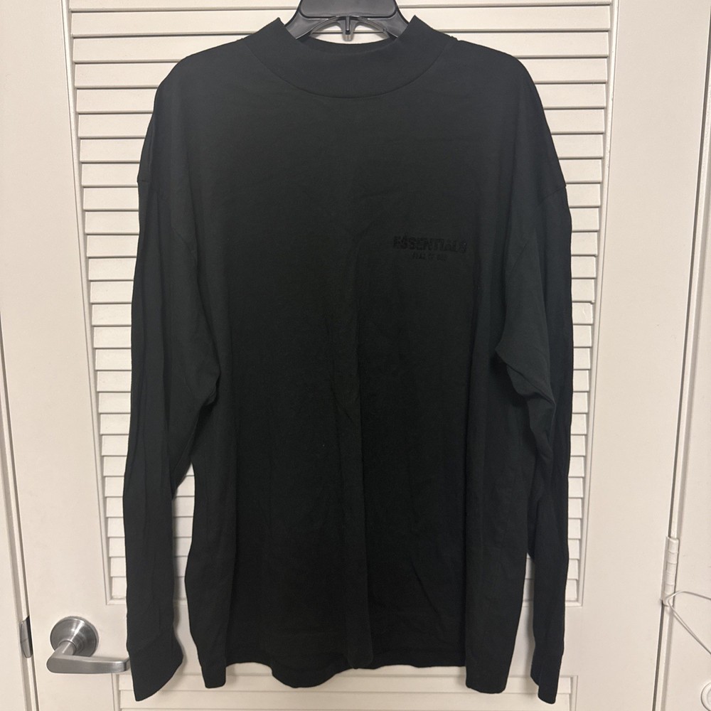 Fear of God ESSENTIALS Stretch Limo Long Sleeve Logo T-Shirt Size Large