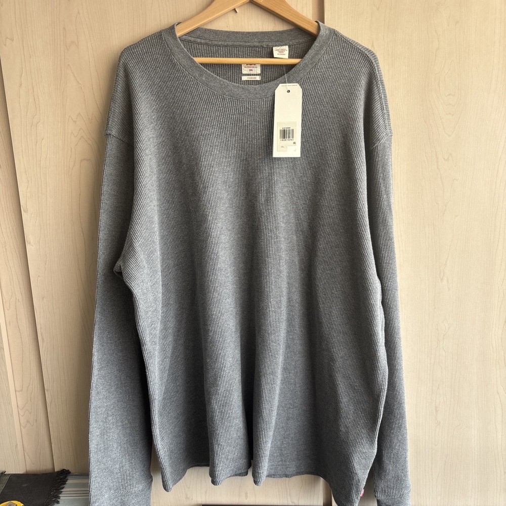 New Levi’s Gray Thermal Heavyweight Long Sleeve Mens Standard 3XL T Shirt NWT