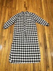 Vintage Fritzkittel Black/White Checkered Shirt Dress Maxi Women’s XL
