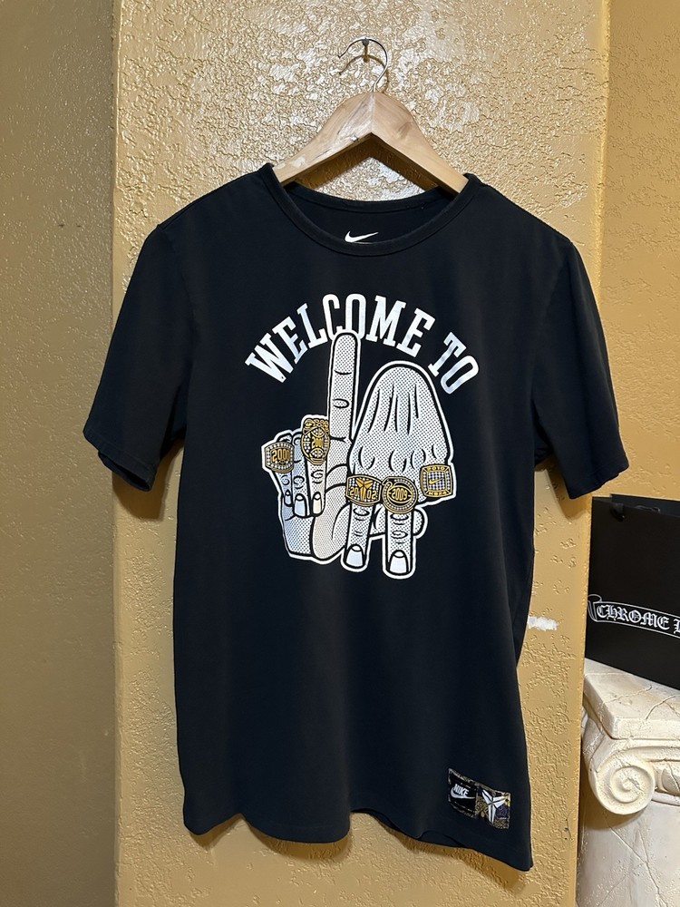 RARE Nike Kobe Bryant Welcome To LA Championship Rings T-Shirt Medium Vintage