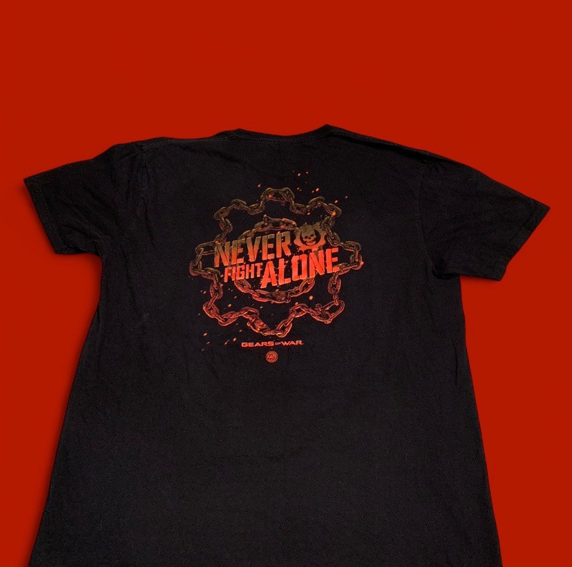 Gears Of War Never Fight Alone Video Game T-shirt Black Mens XL Xbox (M917)