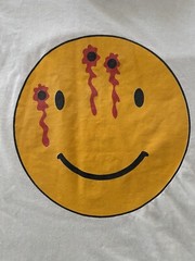 Vintage Headshot Smiley Face T-shirt Sz Large (fits smaller) Made in USA Grunge