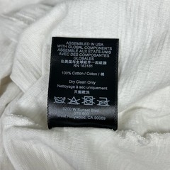 RHUDE Shirt Mens Large White Crest Patch Embroidered Slub Cotton Tee Streetwear