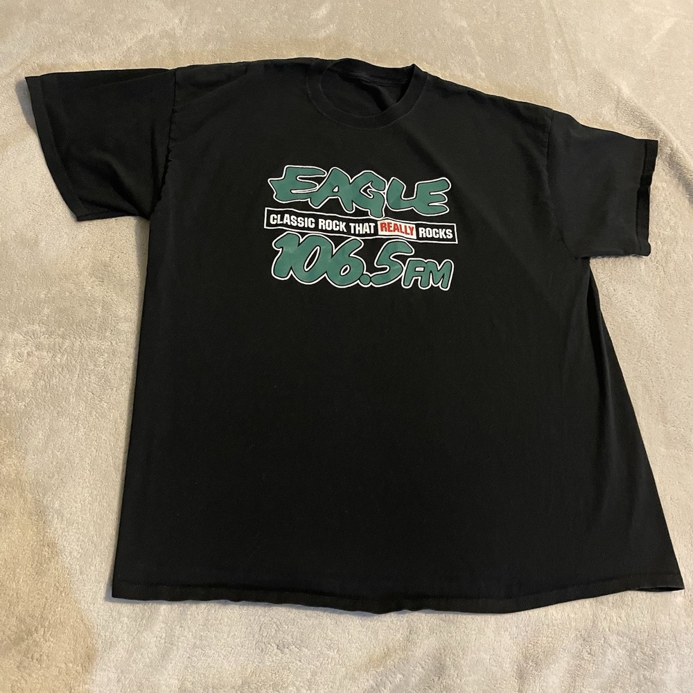 Eagle Shirt Men 2XL Black Lightweight Workout Streetwear Crew Neck Rock Tee