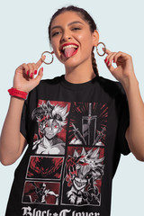 Black Clover Asta Yuno Anime Manga Tshirt Anime Manga Gift Black Shirt All Size.