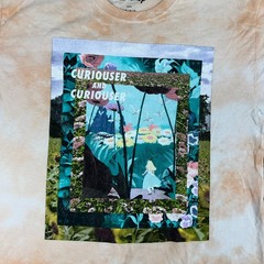 Alice In Wonderland Shirt Mens Large Curiouser & Curiouser Orange Tie Dye Disney