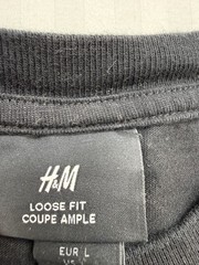 H&M Men’s Black Loose Fit L Crew Neck Short Sleeve T-Shirt