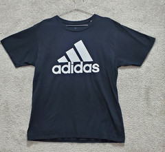 Adidas T-Shirt Men’s L Black Crew Neck Graphic Pullover Easy Care Stretch Casual