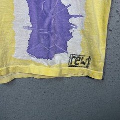 Vintage 90s Tie-Dye Yellow & Purple Graphic T-Shirt XL Soft Tee Made In USA