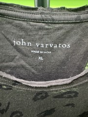 John Varvatos Men’s XL Gray Graphic Print Logo Crew Neck Short Sleeve Knit Tee