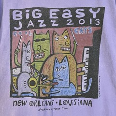 Jazz Cats Shirt Adult Lg Light Purple New Orleans Jazz Festival 2013
