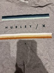 Hurley Mens XXL Gray Logo Graphic T Shirt Short Sleeve Surf Skate