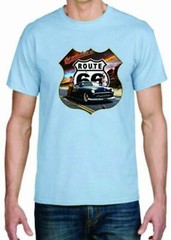 Adult DryBlend® T-Shirt – ( GET YOUR LICKS ON ROUTE 66 (SLED LOW RIDER)- HOT ROD