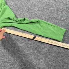 Apple Mens Large Long Sleeve Green Shirt Crew Neck Soft Cotton Lightweight