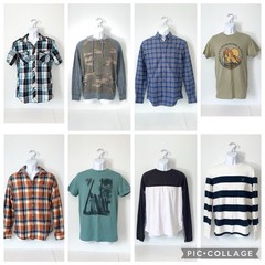 Men’s Small Shirt Lot of 8 Various Brands Flannels T-shirts Reseller Bundle