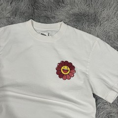 J Balvin x Takashi Murakami T-Shirt White Flower Graphic Tee Size Small TM/KK