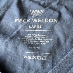 Mack Weldon T Shirt Men’s Large Navy Blue V Neck Pima Cotton Tagless Soft Tee