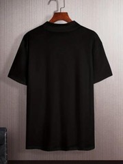 Fashion Men High Neck Short Sleeve T-Shirt Sophisticated Soft Fabric Black New