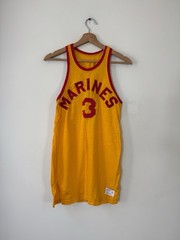 Vintage 40’s 50’s Coane US Marines Yellow Basketball Jersey – Size 36