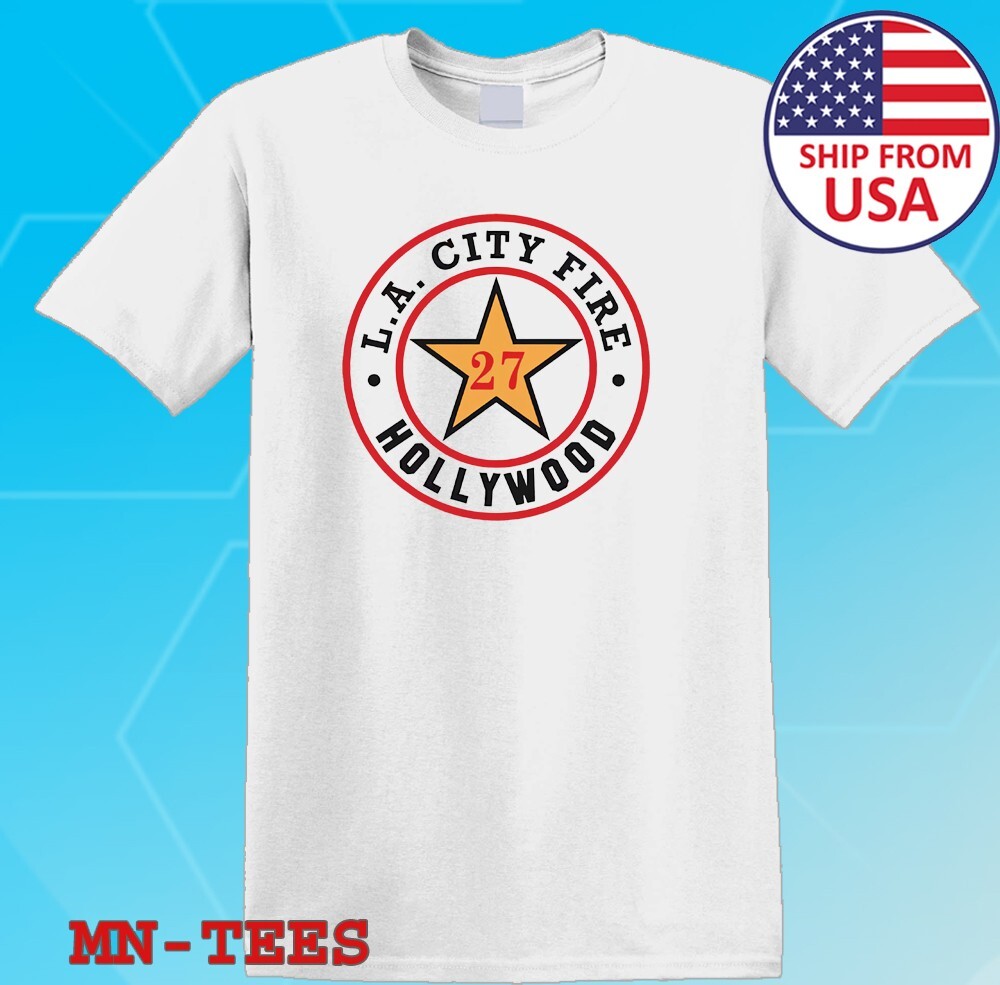 LA City Fire Hollywood Department White Size S-5XL