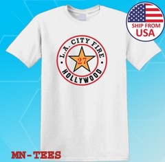 LA City Fire Hollywood Department White Size S-5XL
