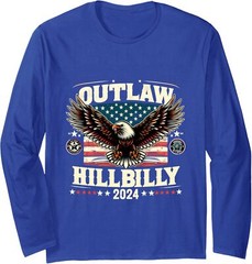 Outlaw Hillbilly 2024 Election Retro Eagle Military Long Sleeve Tshirt
