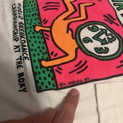 Vintage Keith Haring T-shirt Mens M Swatch Breakdown Roxy Art 80s USA RARE