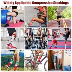 Christmas Athletic Knee High 1520 mmHg Compression Socks Men Women 12 Pairs