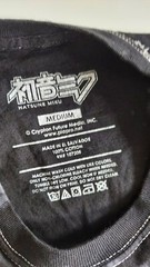 Hatsune Miku Black Bleach Wash Graphic Tee Size Adult Medium 100% Cotton