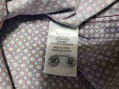 Tahari Men’s M stretch long sleeve shirt purple button up square print NWT