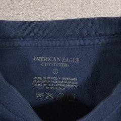 American Eagle Outfitters Shirt Mens Large Blue Eagle Football 9 Tee Long Sleeve
