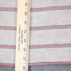 Vintage NWT Hang Ten Mens Small Gray Striped Crewneck T Shirt Poly Cotton Blend