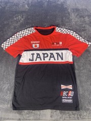 Eternity BC AD Shirt Mens M Black Red White Color Block Japan Katakana Motor 1