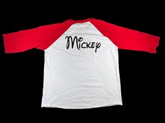 Mickey Mouse Shaka Active Knit Top White Red 3/4 Sleeve Disney Adult Size XL