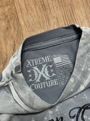 Xtreme Couture Retro Y2K American Eagle Foil Logo Double Sided Blue T-Shirt S