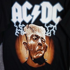 AC/DC Frankenstein Long Sleeve Band Tee The Roxx Power Plus 90s Vintage Style S