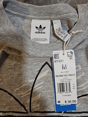 Adidas Trefoil Logo Graphic T-Shirt Mens OG Sketch Grey NEW Hip Hop 3 Stripes