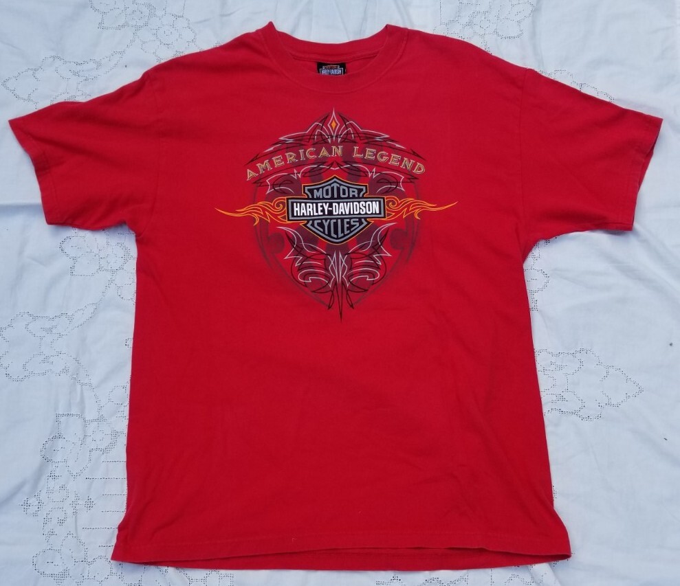 HARLEY DAVIDSON T-Shirt Mens Large L Las Vegas Nevada Hanes Red 2 Sided Biker