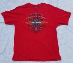 HARLEY DAVIDSON T-Shirt Mens Large L Las Vegas Nevada Hanes Red 2 Sided Biker