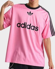 RARE! NEW MEN’S ADIDAS ORIGINALS TREFOIL POLY TEE SHIRT ~SIZE LARGE #JW37 PINK