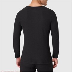 Hanes Men’s Thermal Long Sleeve Waffle Knit Shirt – Black L *SEE DEAL!!!*