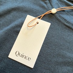 Quince Shirt Mens Medium Blue Stretch Tagless Crewneck Tee T-Shirt Recycled