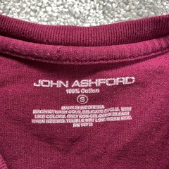 John Ashford Shirt Mens Small Crimson Red Long Sleeve Cotton Casual Adult Tee