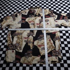 Vintage Harley Davison biker Hawaiian style all over print button up Shirt 3XL